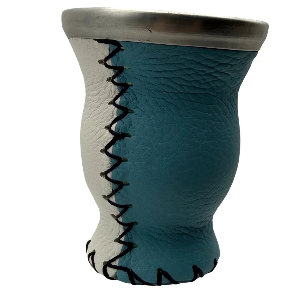 Argentina Tri Campeon‎ World Cup Yerba Mate Gourd Glass Interior & Hand Stitched